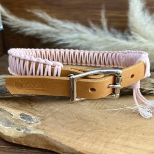 Hundehalsband Gypsy rosa cognac silber