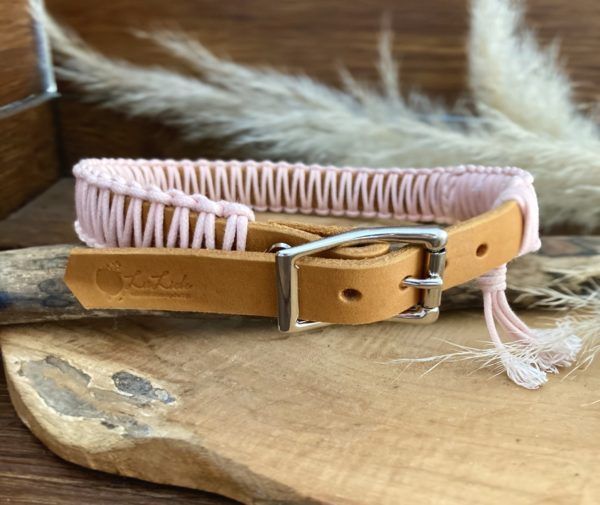 Hundehalsband Gypsy rosa cognac silber