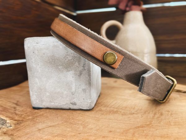 Makani Halsband in Driftwood mit Leder Dekor
