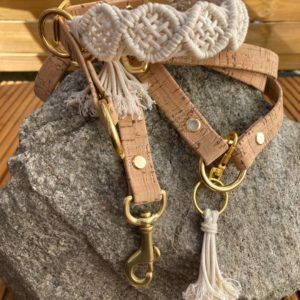 Vegan Hippie Set in Diamant gekreuzt naturweiß und gold