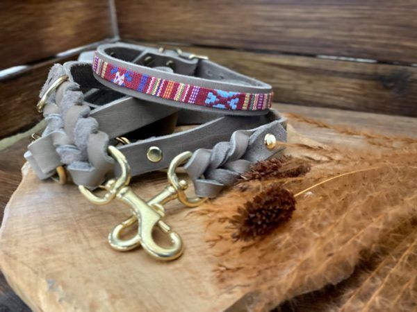 Hundeset Makani in Driftwood mit ethno bunt Dekor