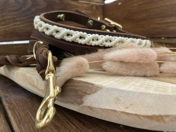 "Makramee Makani Set" in natural / braun / gold
